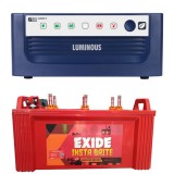 Luminous ECO WATT+ 650 Square Wave Inverter & EXIDE INSTABRITE IB1500 150AH Flate Plate Battery